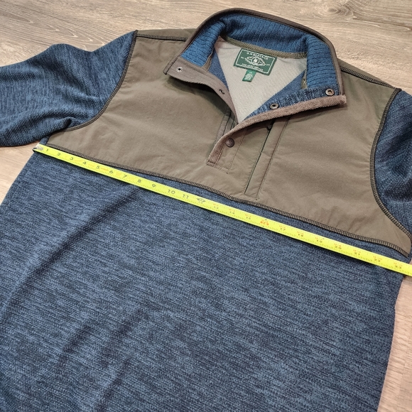 GH BASS & Co. Men's Blue and Green 3/4 Snap Front Pullover Sweatshirt Size Large - Picture 8 of 14